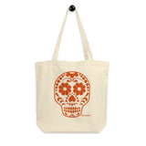 Calavera (Sugar Skull) Orange Eco-Friendly Organic Cotton Tote Bag