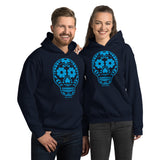 Calavera (Sugar Skull) blue Hooded Sweatshirt