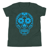 Calavera (Sugar Skull) Blue Youth Short Sleeve T-Shirt