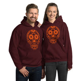 Calavera (Sugar Skull) Orange Hooded Sweatshirt