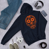 Calavera (Sugar Skull) Orange Hooded Sweatshirt