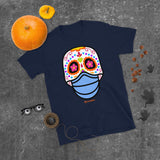 Day of the Dead (Dia Muertos) Sugar Skull with Face Mask Halloween 2020 Short-Sleeve Unisex T-Shirt