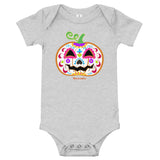 Day of the Dead (Dia de Muertos) Sugar Skull Halloween Pumpkin Bodysuit (Onesie) 100% Cotton