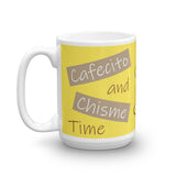 Cafecito and Chisme Time Yellow Mug