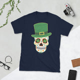 Green Sugar Skull St Patricks Day Short-Sleeve Unisex T-Shirt