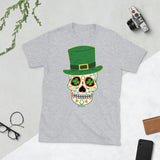 Green Sugar Skull St Patricks Day Short-Sleeve Unisex T-Shirt