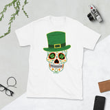 Green Sugar Skull St Patricks Day Short-Sleeve Unisex T-Shirt