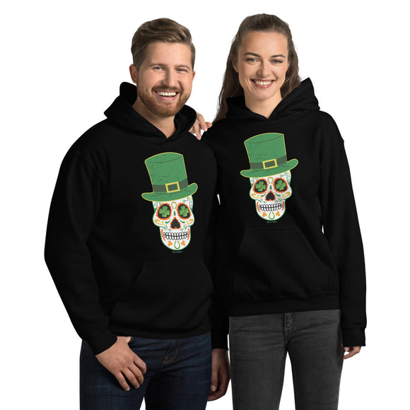 Green Calavera Sugar Skull St Patricks Day Unisex Hoodie