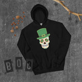 Green Calavera Sugar Skull St Patricks Day Unisex Hoodie