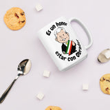 AMLO Amlito Es Un Honor Estar Con Obrador White glossy mug