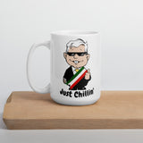 AMLO Amlito Just Chillin Cool and Funny White glossy mug